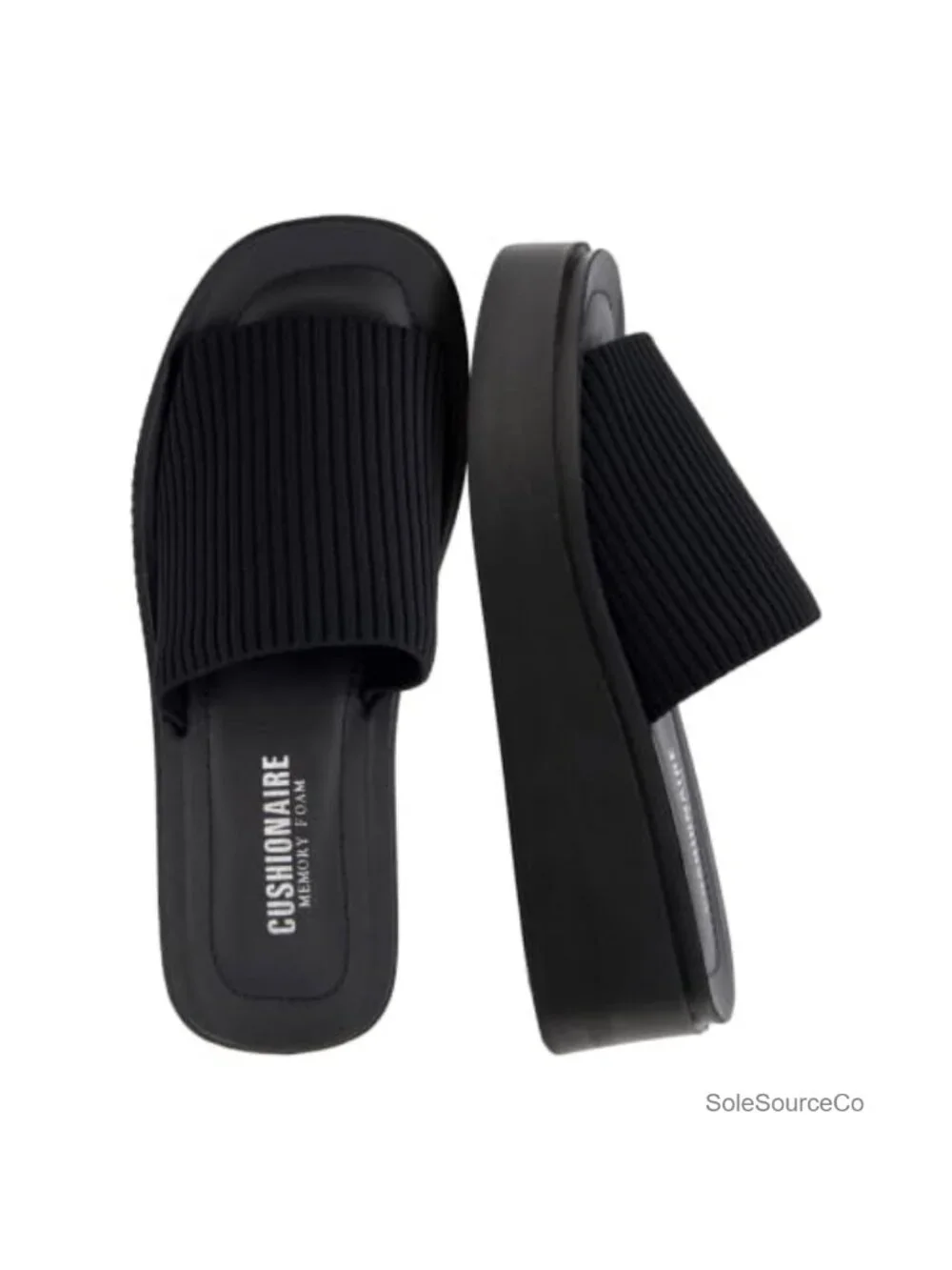 Cushionaire Pim Platform Wedge Sandals Memory Foam Knit Upper Slip On Summer